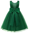 Flower Girl Dress Satin Ball Gown for Wedding Party with Bowknot