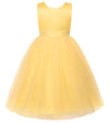 Flower Girl Dress Satin Ball Gown for Wedding Party with Bowknot