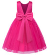 Flower Girl Dress Satin Ball Gown for Wedding Party with Bowknot