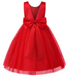 Flower Girl Dress Satin Ball Gown for Wedding Party with Bowknot