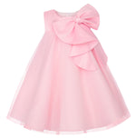 Flower Girl Dress A-Line Tulle Tutu for Wedding Birthday Party with Bow-Knot