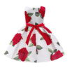 Sleeveless Flower Girl Dress Floral Print Wedding Party Outfit for Girls