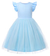 Toddler Girl Flutter Sleeve Tutu Dress Tulle Princess Casual Outfit for Party and Everyday