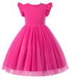 Toddler Girl Flutter Sleeve Tutu Dress Tulle Princess Casual Outfit for Party and Everyday