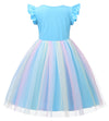 Toddler Girl Flutter Sleeve Tutu Dress Tulle Princess Casual Outfit for Party and Everyday