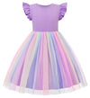 Toddler Girl Flutter Sleeve Tutu Dress Tulle Princess Casual Outfit for Party and Everyday