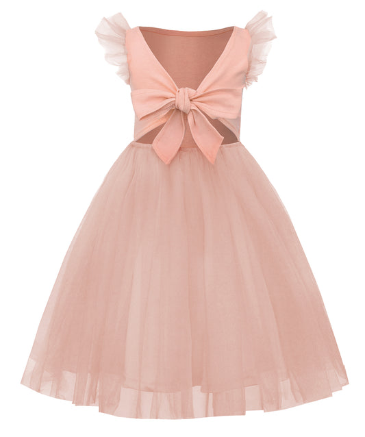 Toddler Girl Tulle Tutu Dress Tie Back Casual Party Outfit for Girls