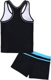 Girls Swimsuit Two-Piece Tankini Swimwear with Boyshorts