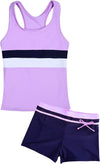 Girls Swimsuit Two-Piece Tankini Swimwear with Boyshorts