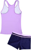 Girls Swimsuit Two-Piece Tankini Swimwear with Boyshorts