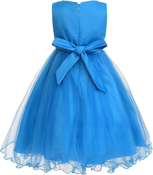 Sequin Sleeveless Tulle Mesh Flower Girl Party Dress